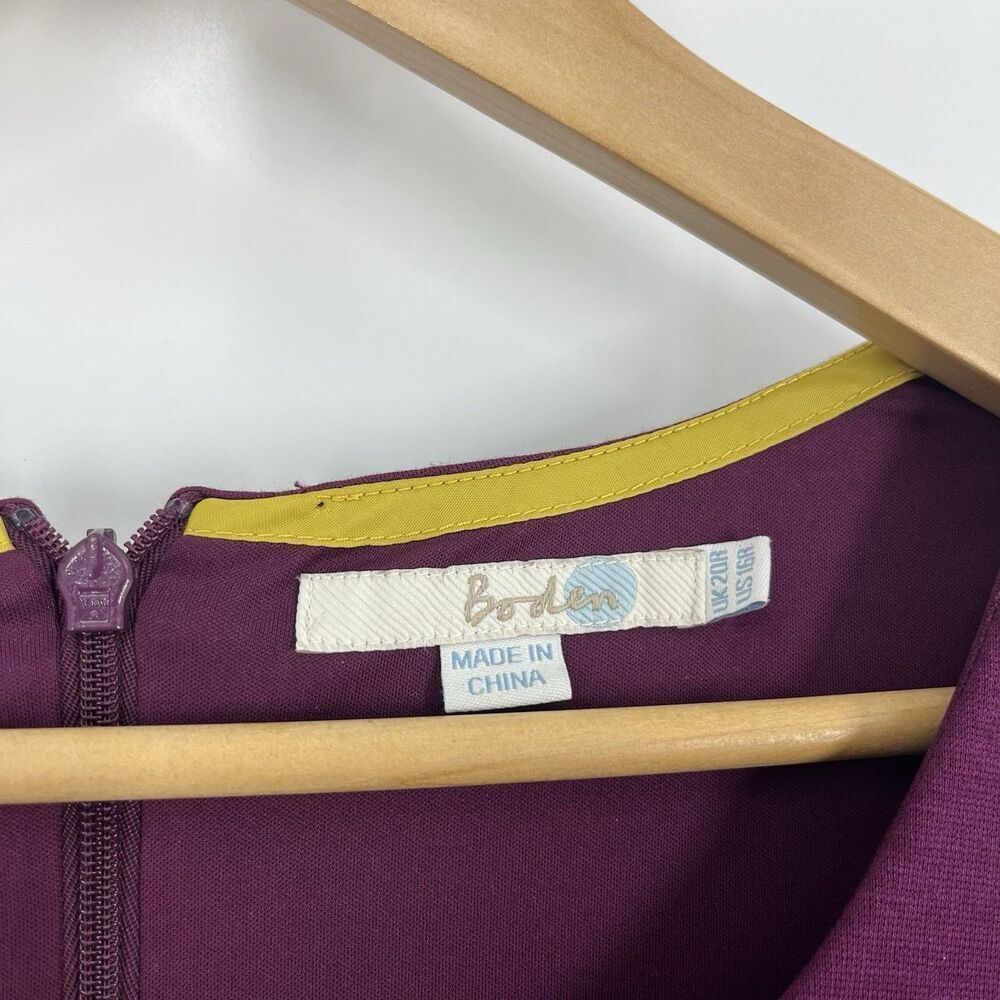 Boden Dress Size 16R Womens Berry Ponte Knit 3/4 Sleeve Classic Career Twirl - Picture 4 of 7